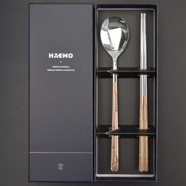 [HAEMO] Golf Pink Gold Cutlery 1 Set-Spoon Chopsticks Korean Stainless Steel Cutlery-Made in Korea